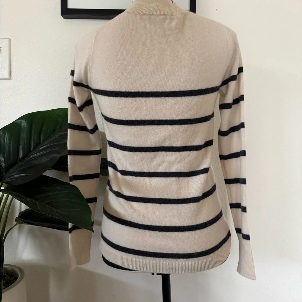 J.Crew cashmere sweater with stripe/bow pattern